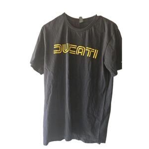 DUCATI SHIRT MOTORCYCLE BIKER RACING TEAM LOGO VINTAGE MENS BLACK T SHIRT SZ M